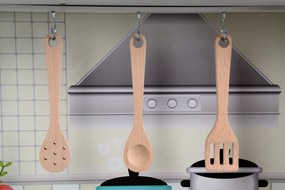 Дървена детска кухня с LED осветление, аксесоари и звукови ефекти