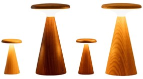 LED настолна лампа в естествен цвят с дървен абажур (височина 21 cm) Sylva – Gingko