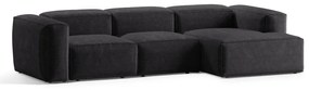 Тъмносив ъглов диван от рипсено кадифе (десен ъгъл) Bergano – Cosmopolitan Design