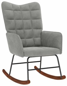 4016832 vidaXL Люлеещ се стол, светлосив, кадифе