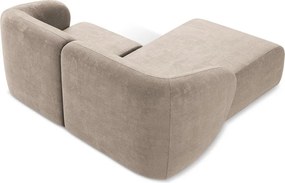 Светлокафяв шенилов ъглов диван (ляв ъгъл) Lani – Makamii