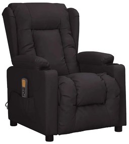 3093450 vidaXL Изправящ масажен стол, черен, изкуствена кожа