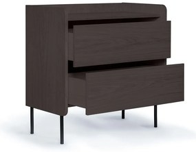 Черен висок скрин от дъб 80x82 cm Wrap - Bonami Selection