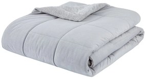 Светлосива ватирана микро плюшена покривка за двойно легло 200x220 cm Cosy Cord - Catherine Lansfield