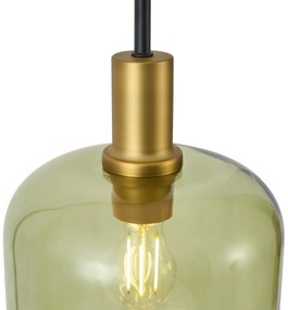 Подова лампа Hotel Chic черна и златна със зелено стъкло - Zuzanna