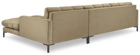 Бежов ъглов диван от кадифе , десен ъгъл Bali - Cosmopolitan Design