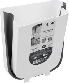 Кош 5five, Сив/Бял, Пластмаса, 8 l, Сгъваем