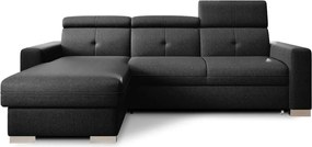 Черен разтегателен ъглов диван с място за съхранение (ляв ъгъл) Fresia – ELTAP