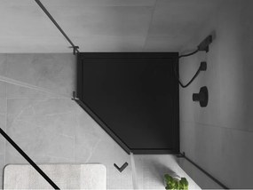 Mexen Flow петоъгълен ултратънък поддушов тас 80 x 80 см, черен мат - 46P708080