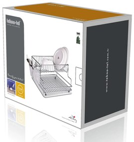 Сушилник за съдове на 2 нива TEKNO TEL TR KB 005, 42 x 30 x 21 см, Сребрист
