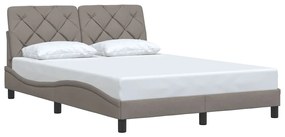 3310605 vidaXL Рамка за легло без матрак, таупе, 140x200 см плат
