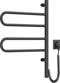 Електрически въртящ се сушилник за кърпи с термостат FOUETTE 60W 65x49 cm, черен