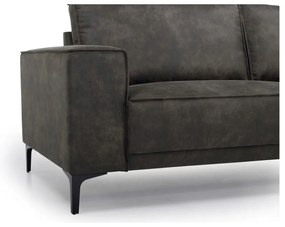 Ъглов диван в черно и сиво от изкуствена кожа (десен ъгъл) Copenhagen - Scandic