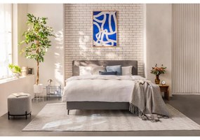 Сиво тапицирано двойно легло с матрак и решетка 160x200 cm Noira Slim - Bonami Selection