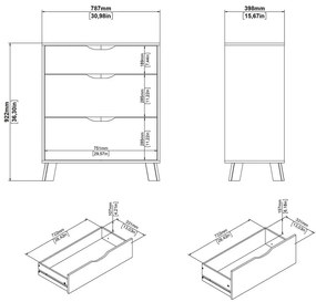 Скрин от дъбов декор в бял и естествен цвят 79x92x40 cm Ikast – Tvilum