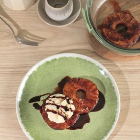 Форма за печене във фритюрник с горещ въздух Lekue 1010160, 20.5x19.5x10 см, Стъкло, Противоплъзгащи дръжки, -20/+220°C, Лесно почистване, Зелен