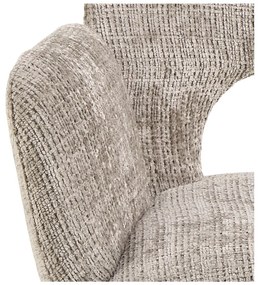 Светлосив тапициран трапезен стол с подлакътници Graham – Actona