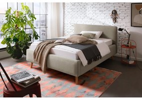 Светлокафяво единично легло 120x200 cm тапицирано без ламелно дъно Mattis – Meise Möbel