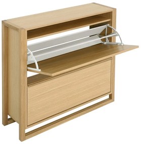 Накланяща се стойка за обувки от декор от дъб естествена NewEst – Woodman