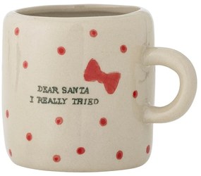 Бежова глинена чаша с коледен мотив 250 ml Christy – Bloomingville