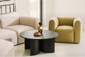 Черна кръгла масичка за кафе с ясенов плот ø 95 cm Gavo – noo.ma