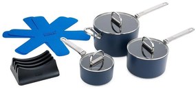 Касероли в комплект от 3 бр. с капак с керамично покритие подходящи за индукционен котлон Space – Joseph Joseph
