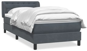 3317854 vidaXL Боксспринг легло с матрак, тъмносиво, 100x210 см, кадифе