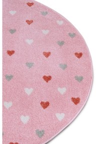 Розов детски килим ø 140 cm Little Hearts - Hanse Home