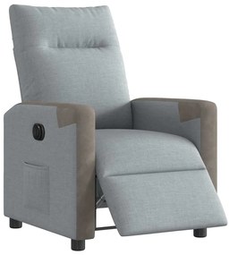 3324080 vidaXL Електрически наклоняем стол, светлосив, текстил