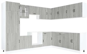 3314987 vidaXL Комплект кухненски шкафове от 14 части Lucca, инженерно дърво