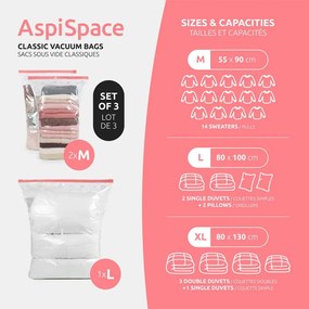 Вакуумни торбички в комплект от 3 броя Space Save M/L – Compactor