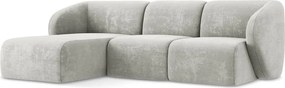 Светлосив шенилов ъглов диван (ляв ъгъл) Lani – Makamii