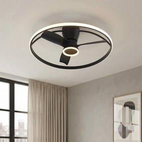 Вентилатор за таван черен вкл. LED с дистанционно управление - Steer