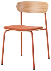 Трапезни столове в комплект от 2 броя в червено-естествен цвят Adriana - Marckeric
