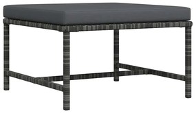 313495 vidaXL Модулна табуретка с възглавница, сива, полиратан