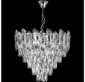 LED Пендел 9xE27/60W/230V + 6xLED/6W Ø 50 см лъскав хром