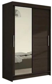 Гардероб с плъзгащи врати FLORIA VI и огледало, 120x200x58, шоколадово