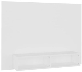 808269 vidaXL Стенен ТВ шкаф, бял, 120x23,5x90 см, инженерно дърво