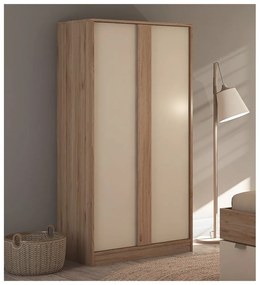 Кремаво-естествен гардероб от декор от дъб 90x180x53 cm Dennis – Marckeric