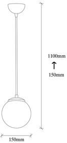 Висящо осветително тяло в златисто със стъклен абажур ø 15 cm Efe – Opviq lights