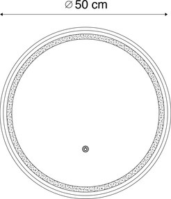 Огледало за баня медно 50 см с LED 3-степенно димиране с докосване кръгло - Miral