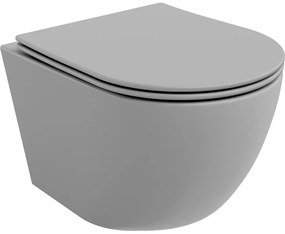 Mexen Lena WC чиния Rimless със седалка със забавено падане slim, дуропласт, светло сив мат - 30224061