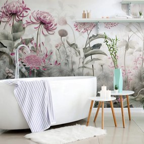 Тапет – Цветя обвити от природата с розов контраст