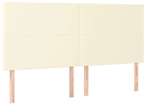 3116162 vidaXL Горни табли за легло 4 бр кремаво 100x5x78/88см изкуствена кожа