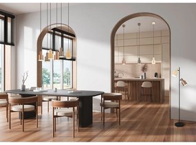 Тъмнокафяво висящо осветително тяло с метален абажур ø 12 cm Agudo – Trio