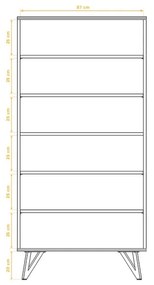 Етажерка за книги от букова дървесина 91x185 cm Golo - The Beds