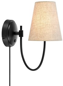 Черна/бежова стенна лампа за контакт Amar – Markslöjd