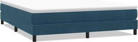 3315841 vidaXL Box Spring легло без матрак Тъмно синьо 180x210 cm кадифе