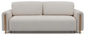 Сиво-бежов сгъваем/с място за съхранение диван от прежда с примки от букле 244 cm Arcadova – ELTAP