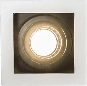 Комплект от 6 модерни вградени прожектора бели с черни регулируеми - Carree